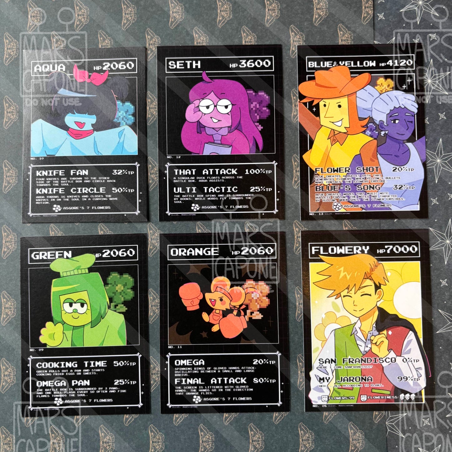 Deltarune 7 Flower Trading Cards
