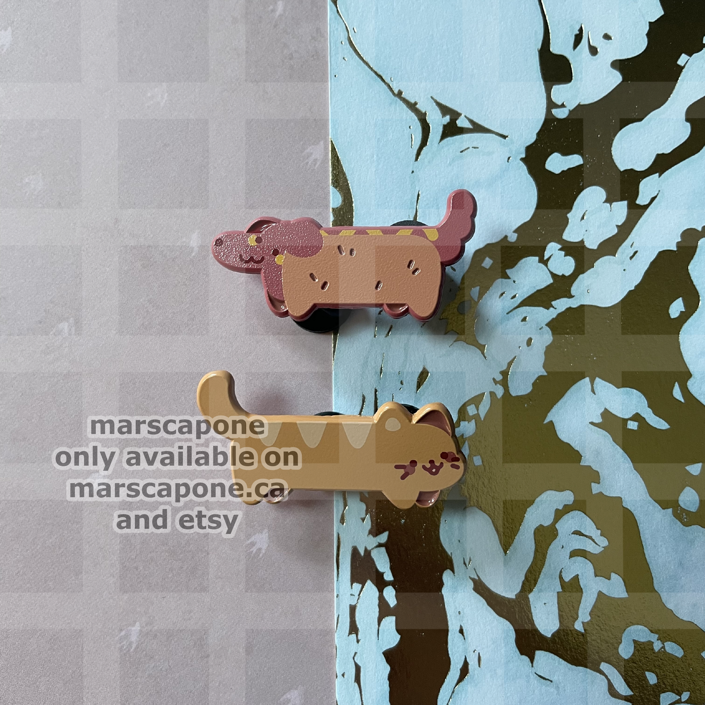 Hot Dog and Bread Cat Enamel Pins